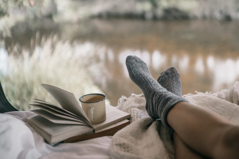 reading at her next camping adventure