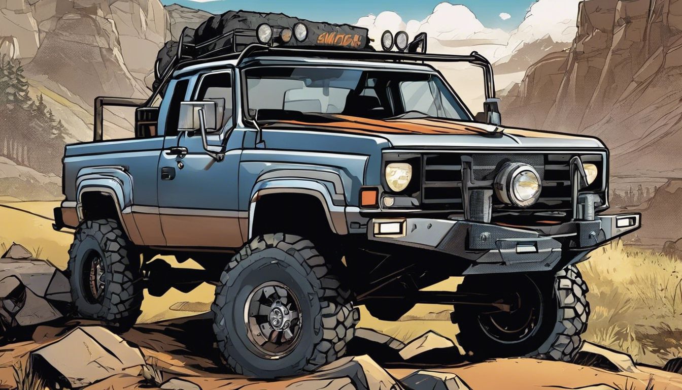 A rugged truck bed with top accessories in an off-road environment, exuding a sense of adventure and resilience. A rugged truck bed with top accessories in an off-road environment, exuding a sense of adventure and resilience.