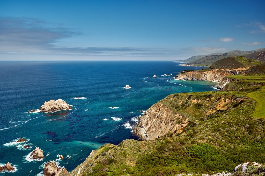 Pacific coast landscape in California