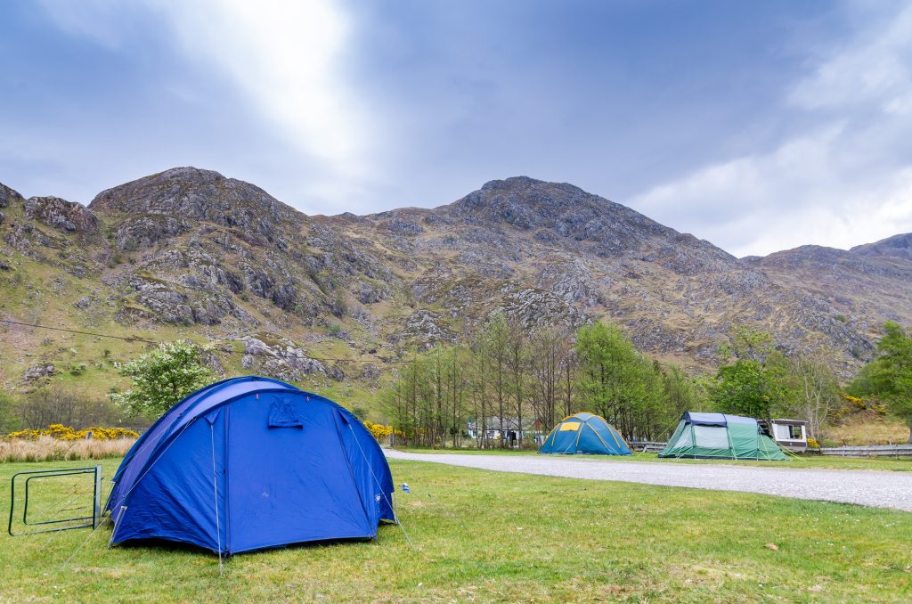 Camping beside mountain